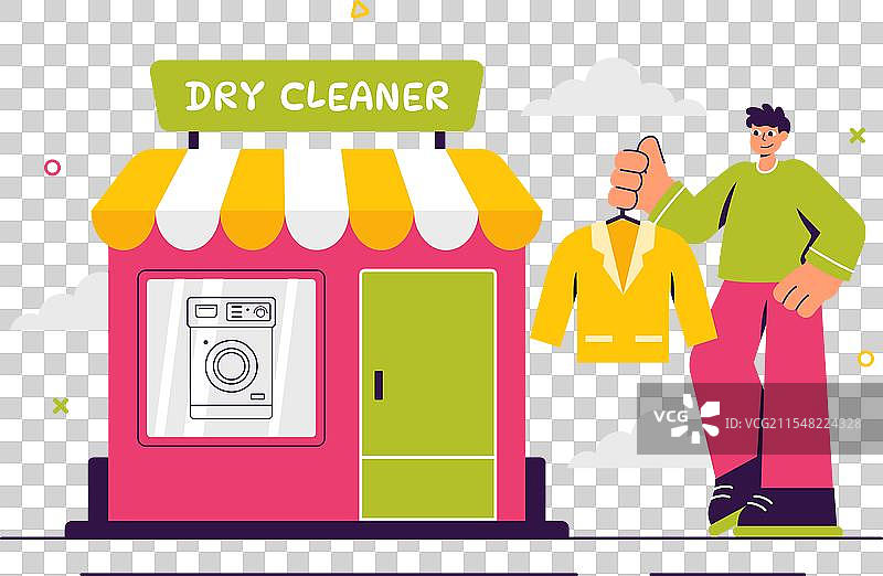 干洗店服务，提供洗涤服务图片素材