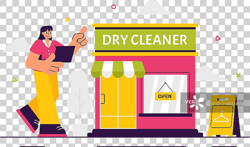 干洗店服务，提供洗涤服务图片素材