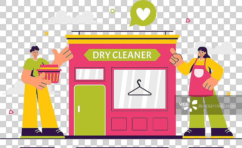 干洗店服务，提供洗涤服务图片素材