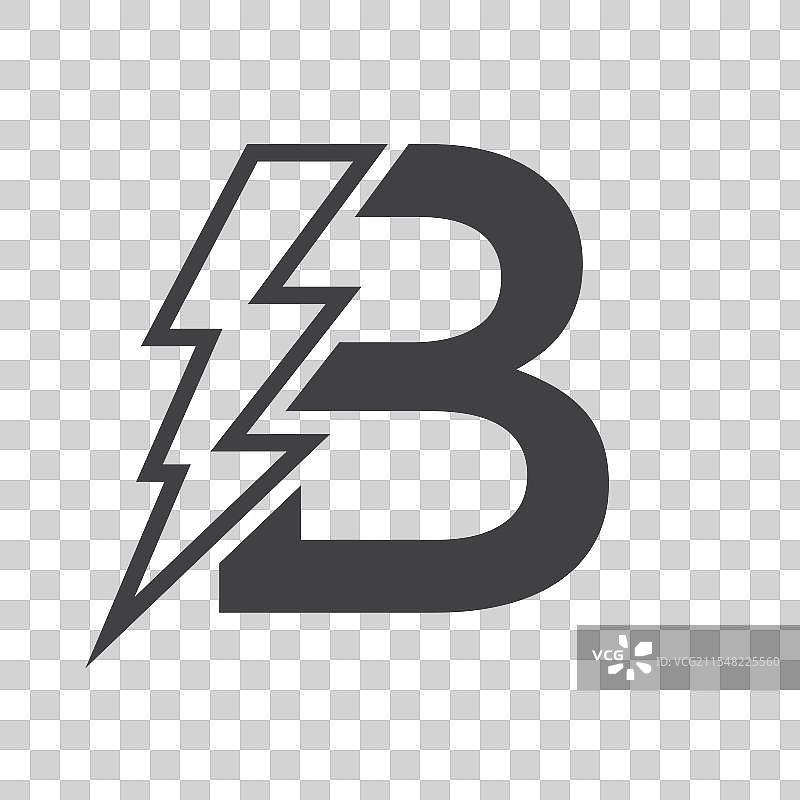 字母B与电气标志的组合图片素材