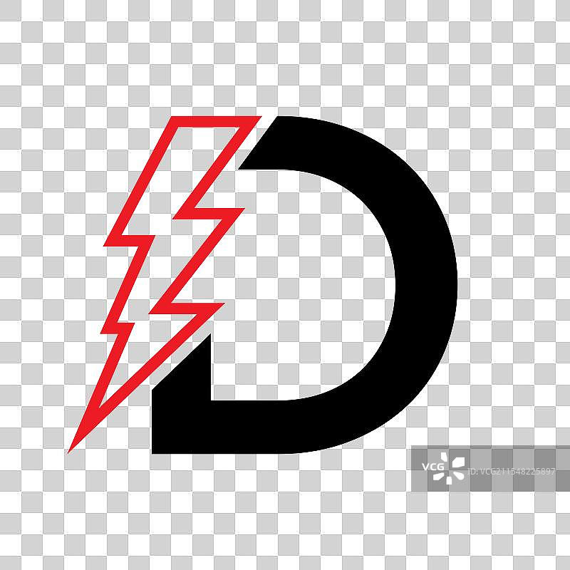 字母D与电气标志的组合图片素材