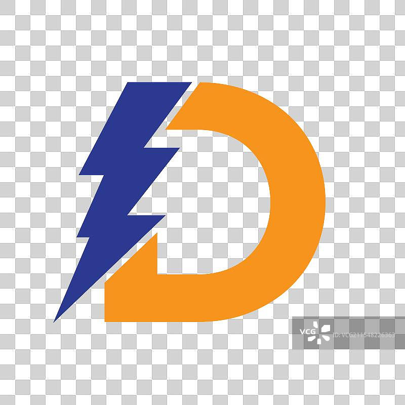 字母D与电气标志的组合图片素材
