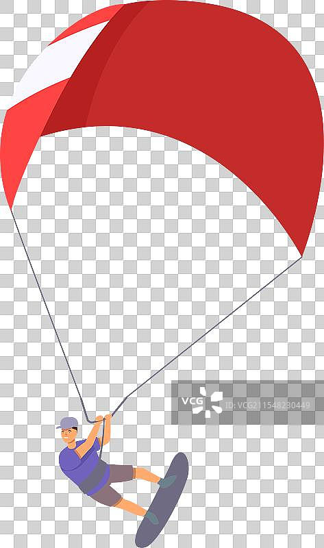 红色风筝冲浪图标卡通动态图片素材