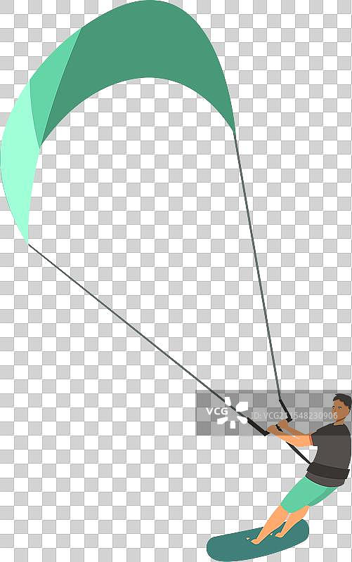 风筝冲浪运动图标卡通动态图片素材