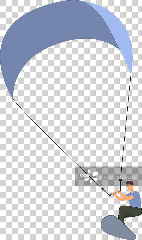 风筝冲浪运动活力图标卡通形象图片素材