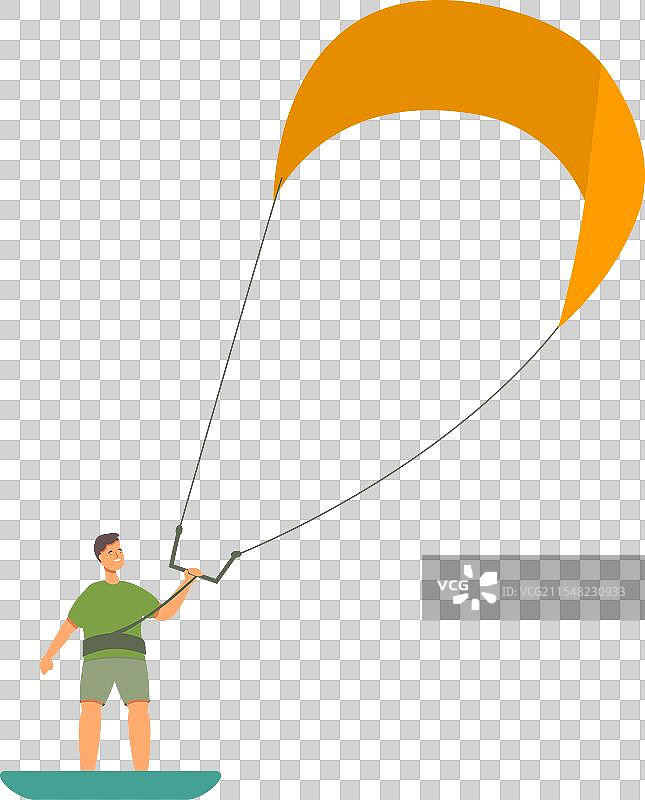 风筝冲浪板活动图标卡通图图片素材