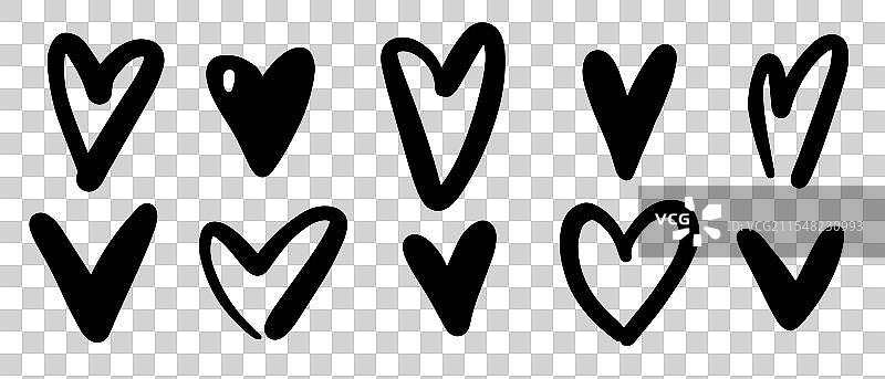 涂鸦心形涂鸦设计元素合集图片素材