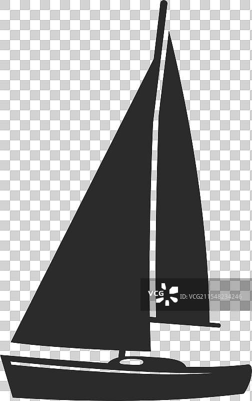 简约风格的帆船游艇图标图片素材