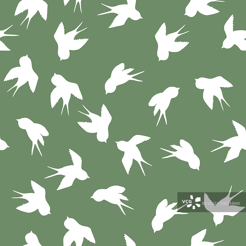 带有燕子轮廓的无缝图案图片素材