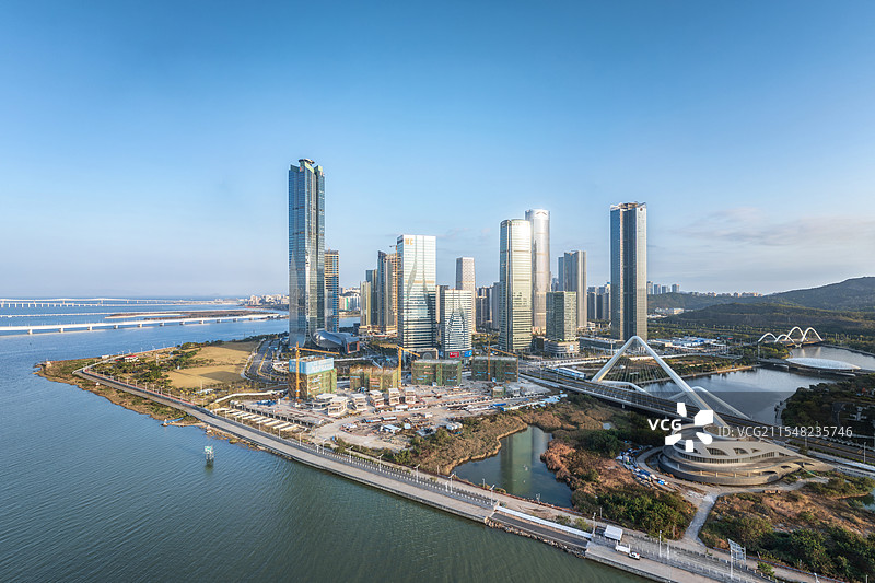 2025年航拍横琴金融岛全景图片素材