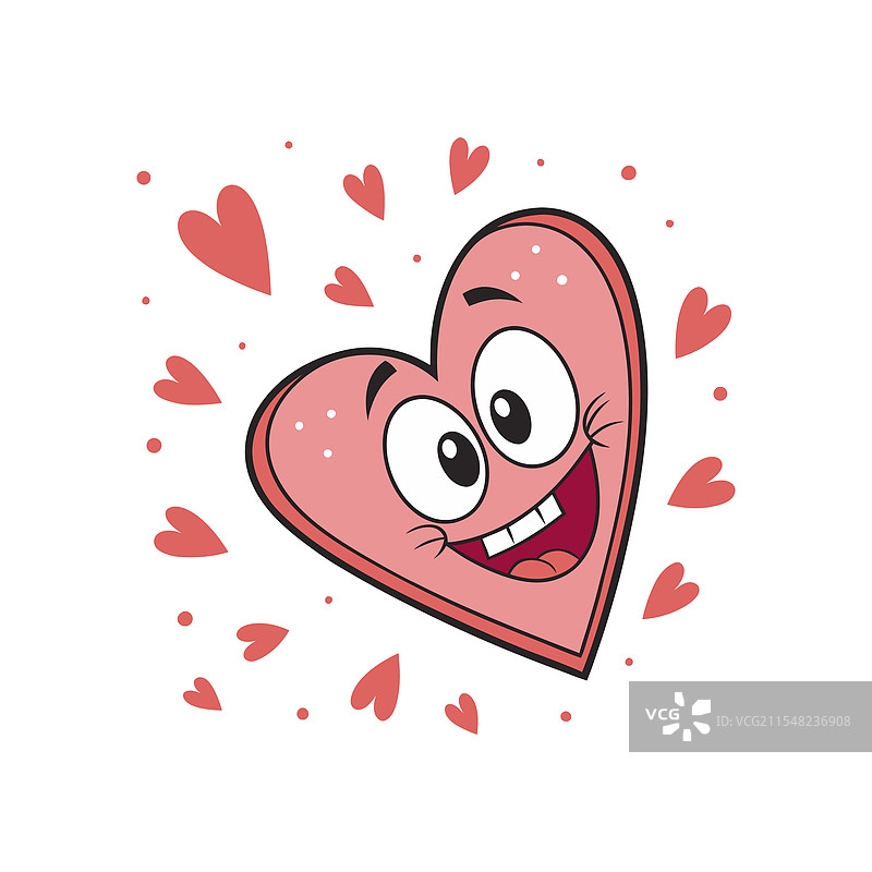 微笑的心形卡通情人节图片素材