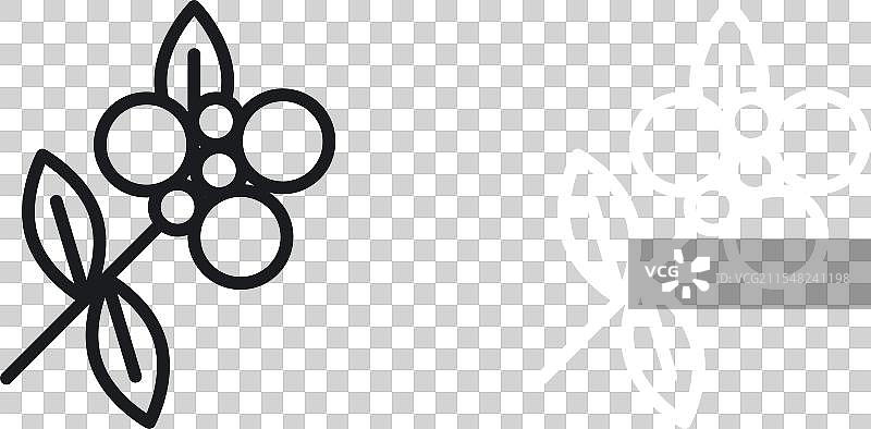 咖啡植物图标集 有机咖啡豆和叶子图片素材