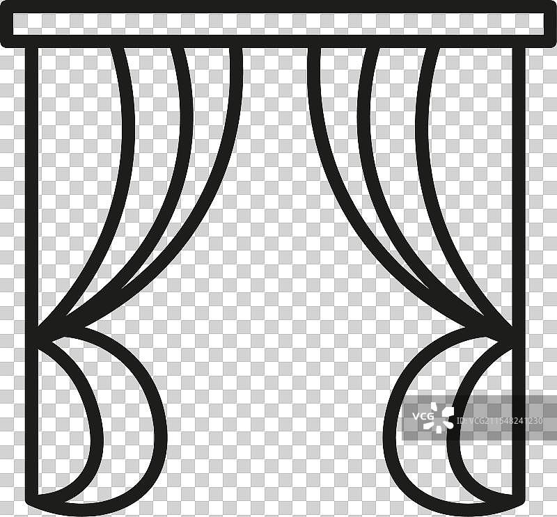 剧院表演窗帘图标集图片素材