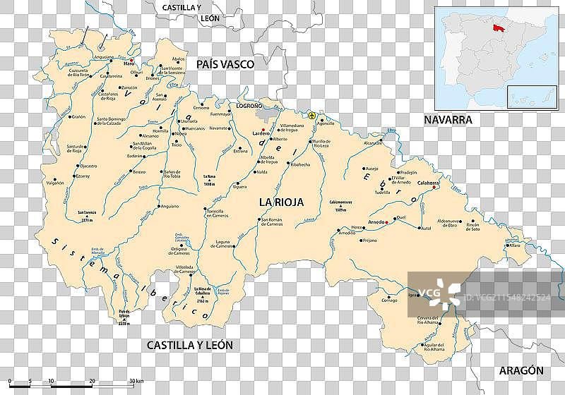 西班牙拉里奥哈省地图图片素材