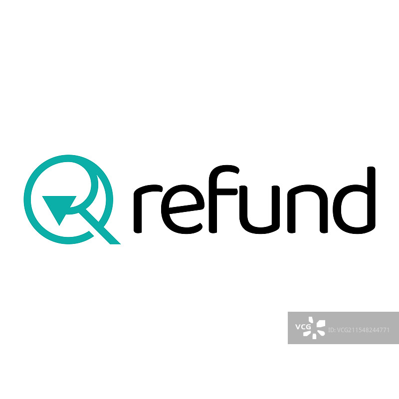 退款扁平极简风格的标志设计图片素材
