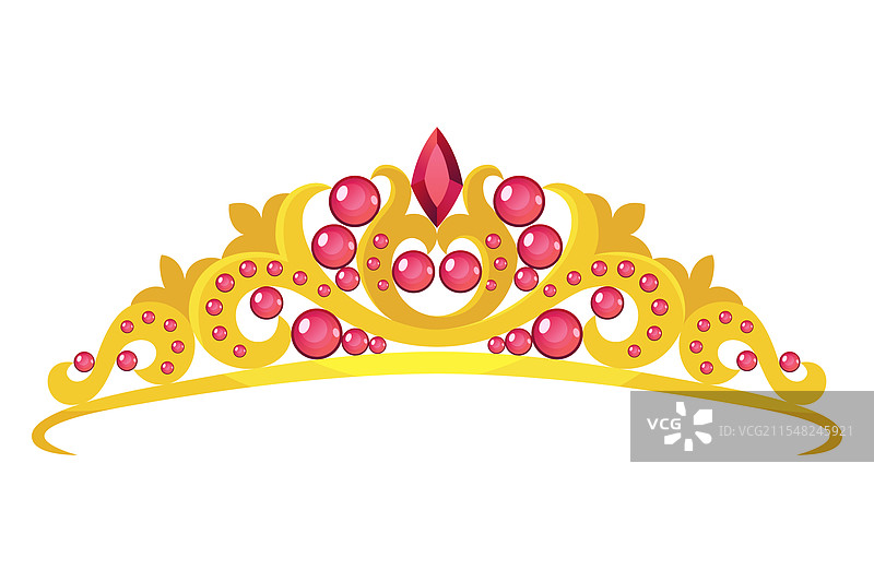 美丽的金色珠宝公主皇冠图标图片素材