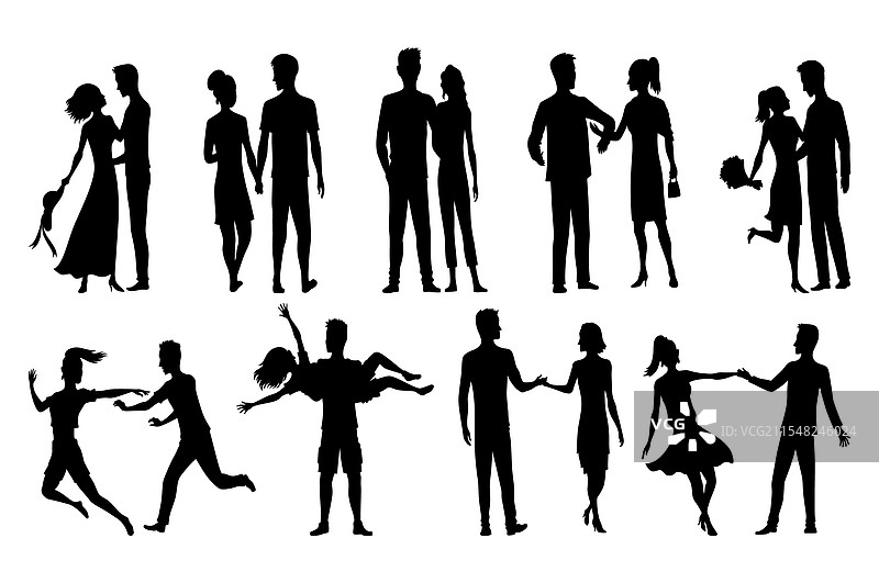 情侣爱情剪影系列男士图片素材