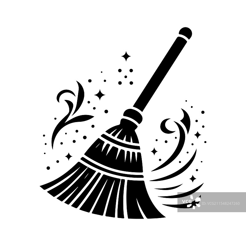 下载扫帚剪影用于创意设计图片素材