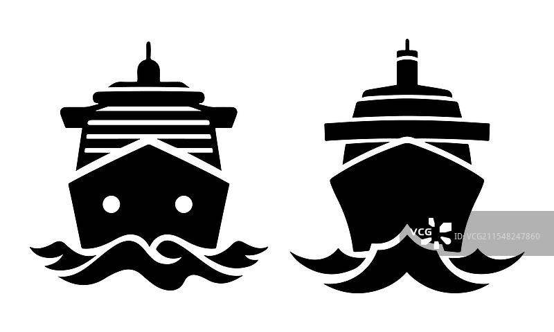 游轮海洋剪影图片素材