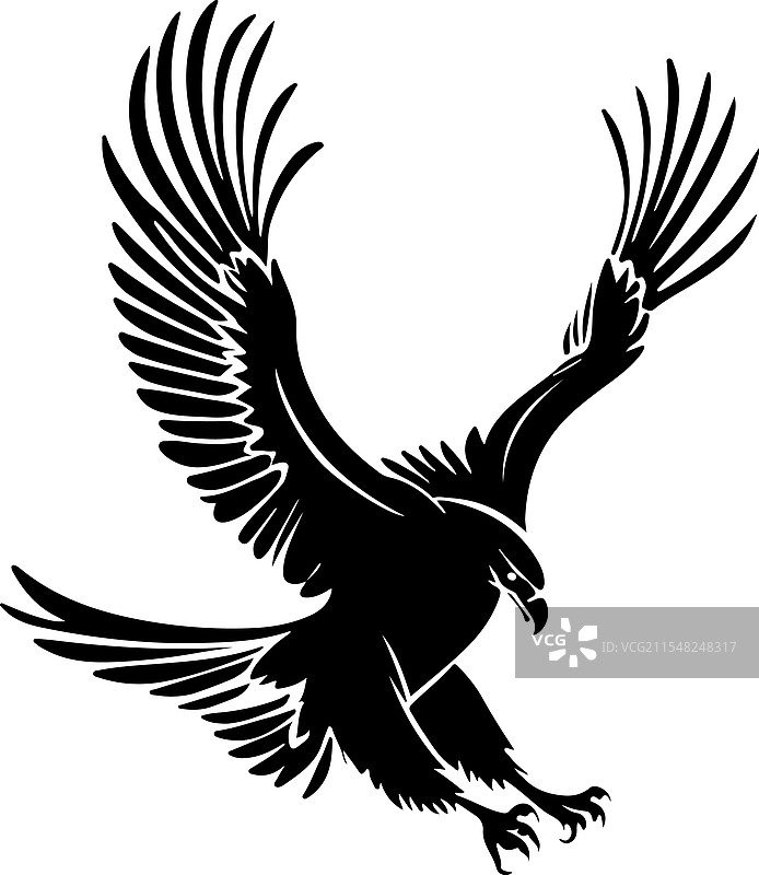 飞翔的鹰剪影艺术图片素材