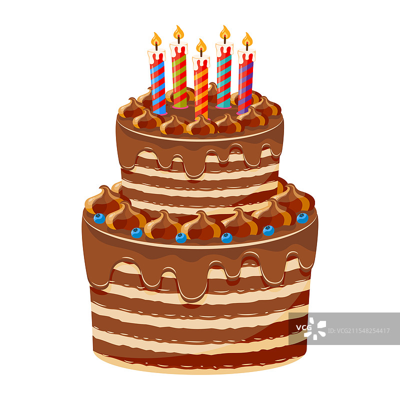 两层巧克力蛋糕，淋上流动的糖霜图片素材