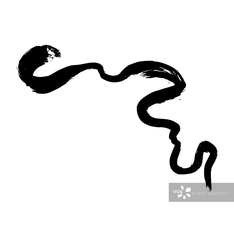 优雅的手绘刷子粗糙波浪笔触图片素材