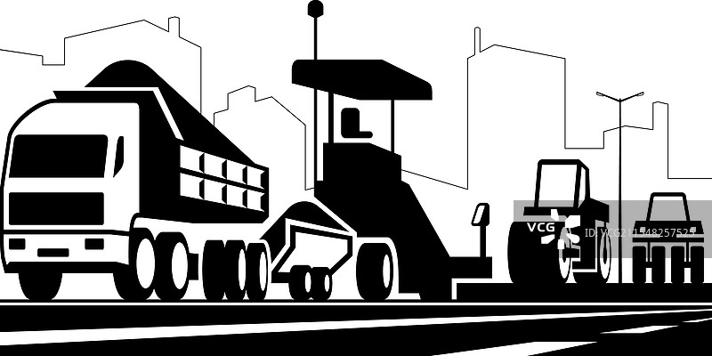 城市街道和高速公路的建设图片素材