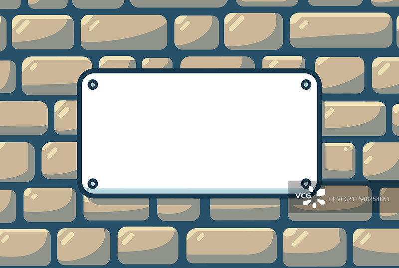 石墙上的空白招牌图片素材