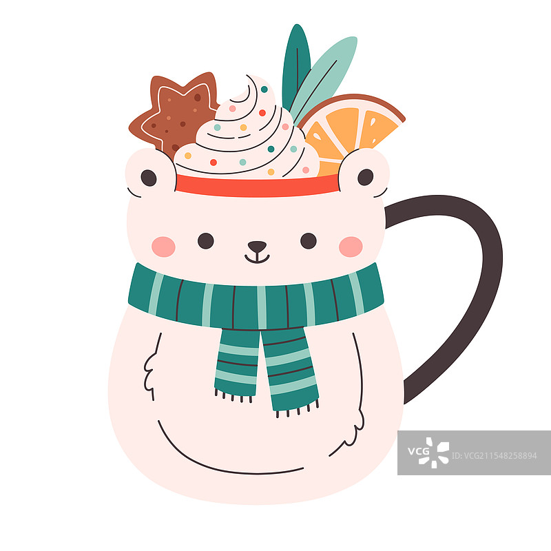 冬季圣诞热饮装饰着甜点图片素材