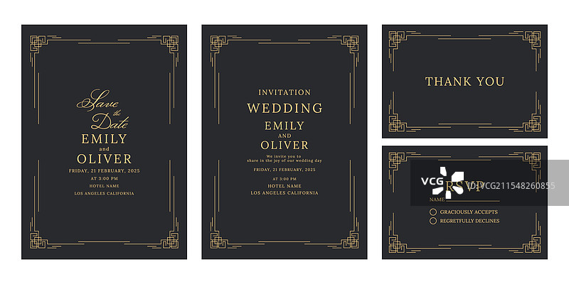 婚礼请柬模板图片素材