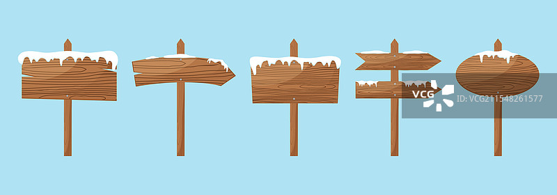 木制空白招牌和指示牌套装图片素材