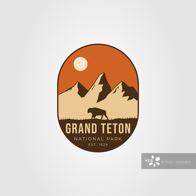 大提顿国家公园徽章logo设计图片素材