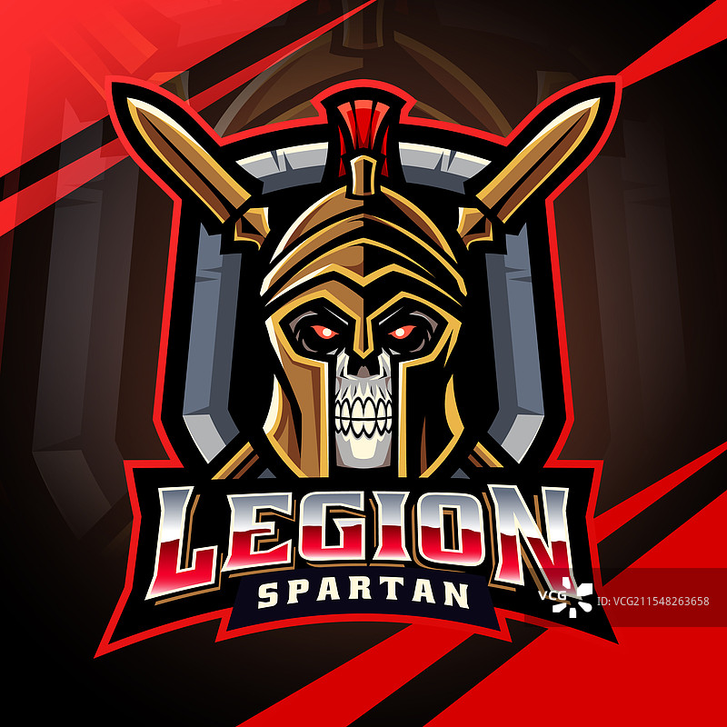 军团斯巴达电子竞技吉祥物logo设计图片素材