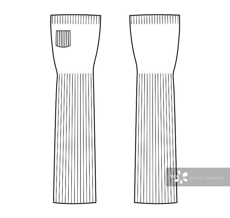 无指针织羊毛手套，短款，适合手腕和肘部图片素材