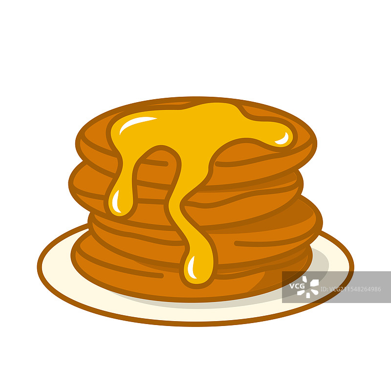 蜂蜜煎饼线条图标图片素材