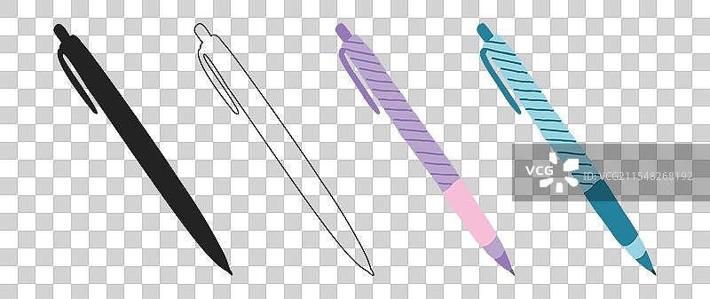 黑色钢笔在白色背景上图片素材