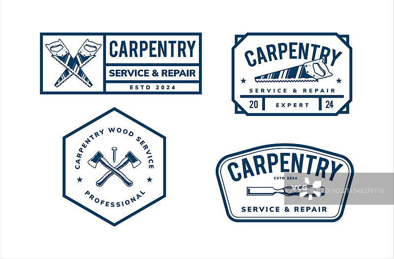 木工简单徽章设计图片素材