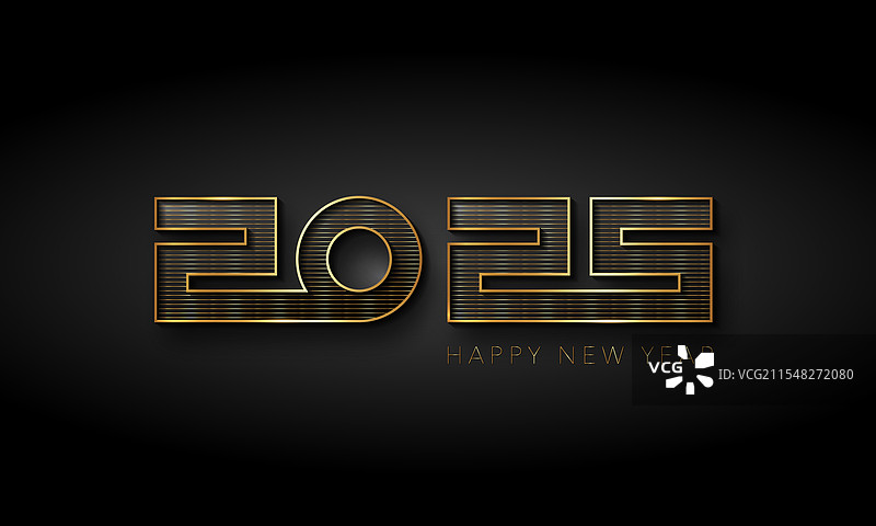 2025年新年金色数字金条纹纹理图片素材