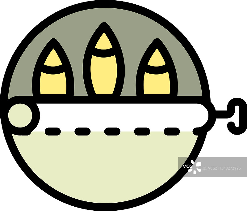 沙丁鱼罐头食品露营彩色图标鱼罐头图片素材