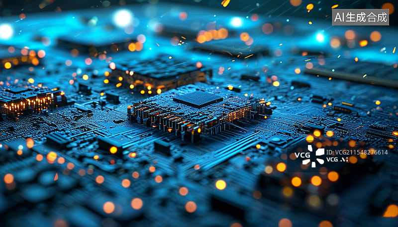 【AI数字艺术】计算机芯片内部结构科技成果图片素材
