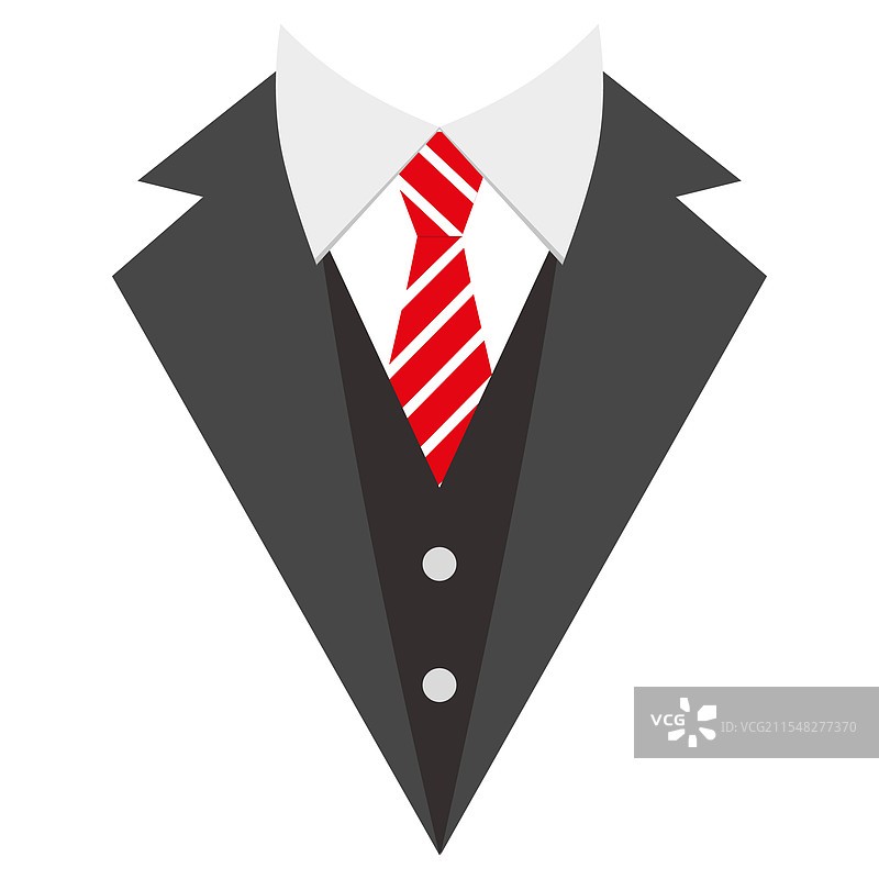 黑色礼服搭配红色条纹领带图片素材