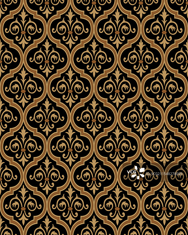 无缝巴洛克风格的达马斯克图案图片素材