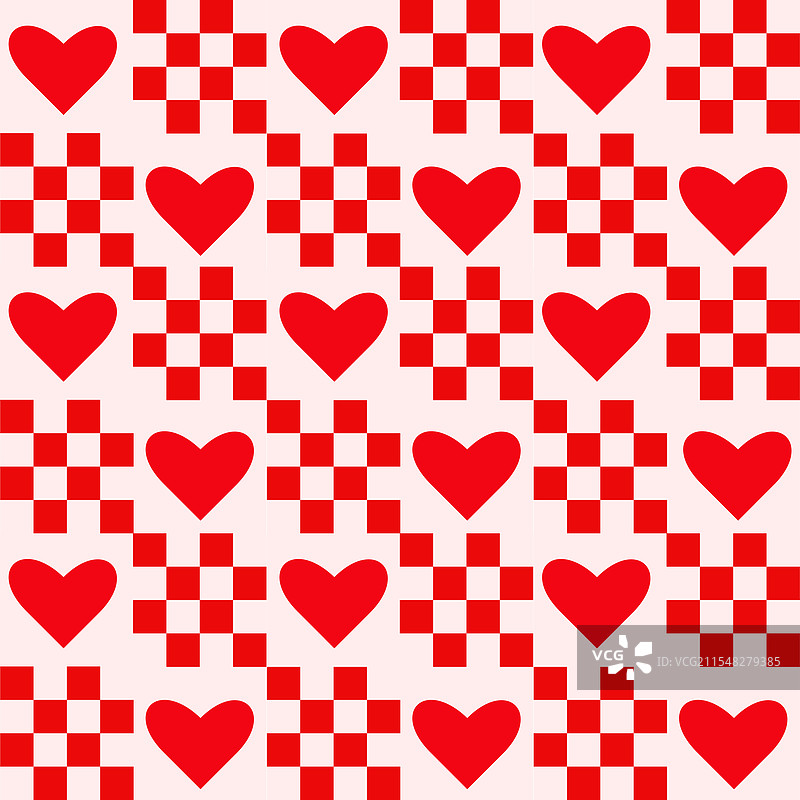格子心形无缝图案图片素材
