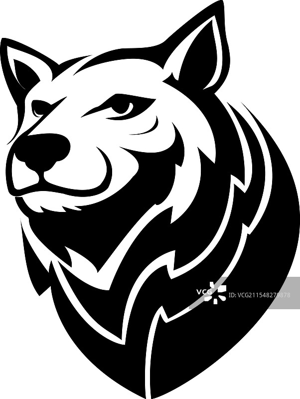 简单的熊头标志设计图片素材