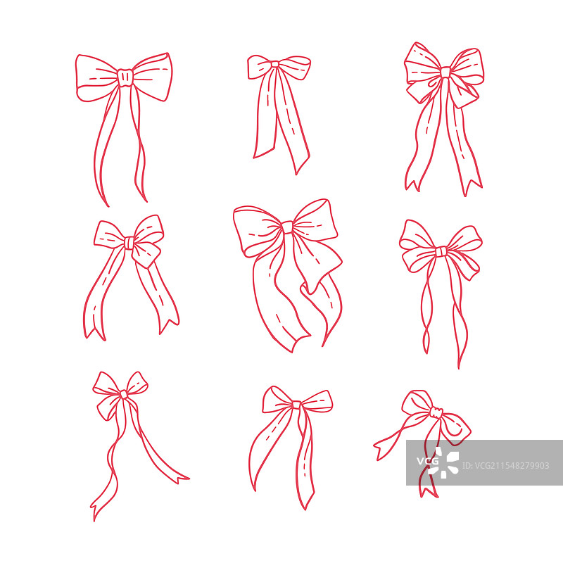 可爱的粉色蝴蝶结礼品缎带套装图片素材