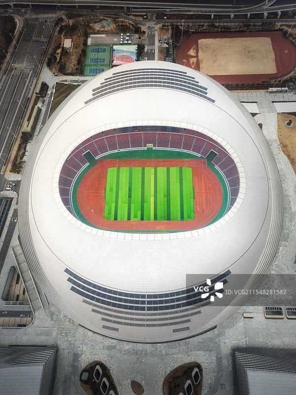 郑州奥体中心体育馆俯拍图片素材