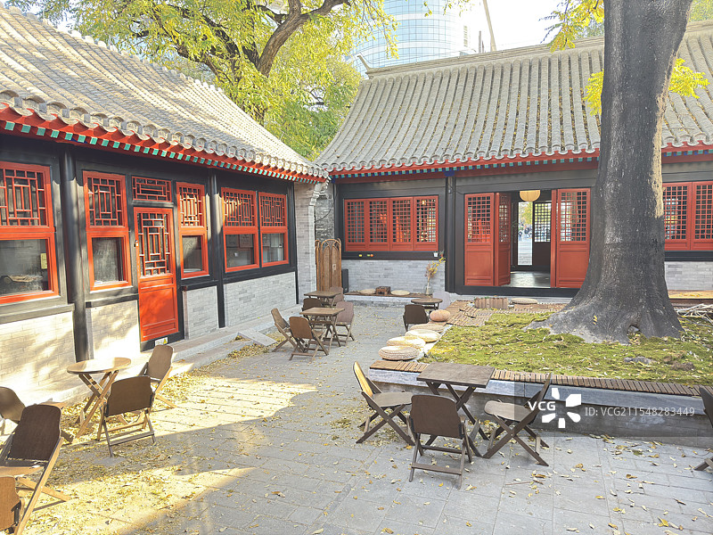 北京四合院咖啡馆图片素材