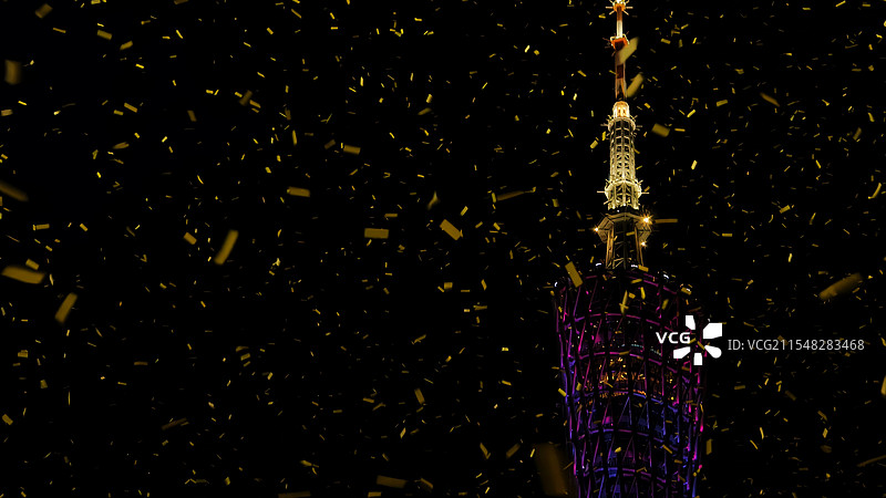 彩带中的广州塔图片素材