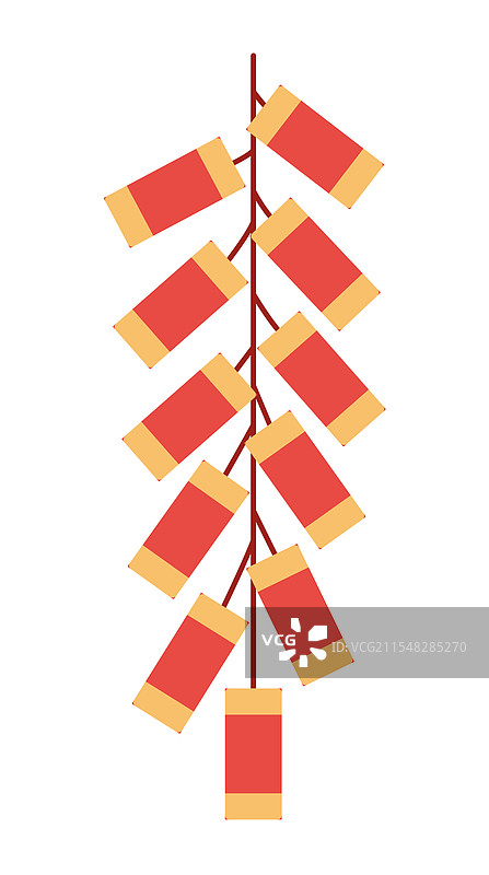 一串挂着的中国鞭炮图片素材