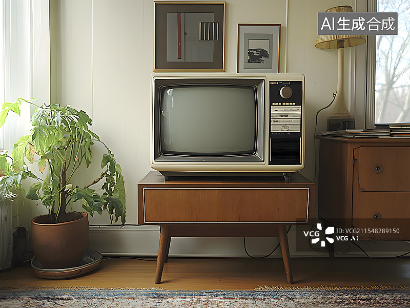 【AI数字艺术】八九十年代复古电视与装修图片素材